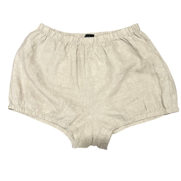 J .Crew 100% Linen Elastic Waist Pull-On Shorts Women Medium Coastal Chic Beach - Picture 1 of 7
